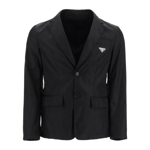 PRADA/普拉达 男士黑色胸前三角徽标西服外套 SD099-1WQ8-F0002