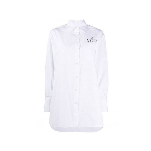 Valentino/华伦天奴  女装 时尚百搭 VLTN印花 女士白色棉质长袖衬衫 TB3AB16T1M1A01  HKY015C