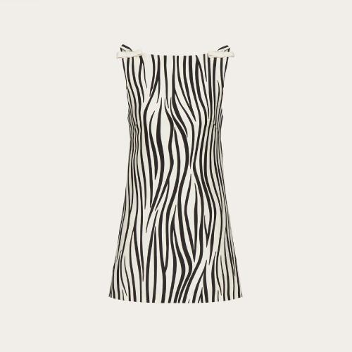  VALENTINO华伦天奴 22年秋冬 女士 连衣裙 ROBE EN CREPE COUTURE a IMPRIMé ZEBRA 1966 1B3V