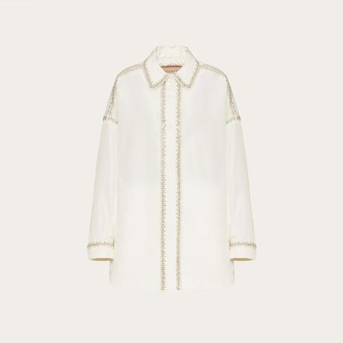 VALENTINO华伦天奴 22年秋冬 女士 夹克 SURCHEMISE BRODéE EN FAILLE 1B3CI0RC6DE001