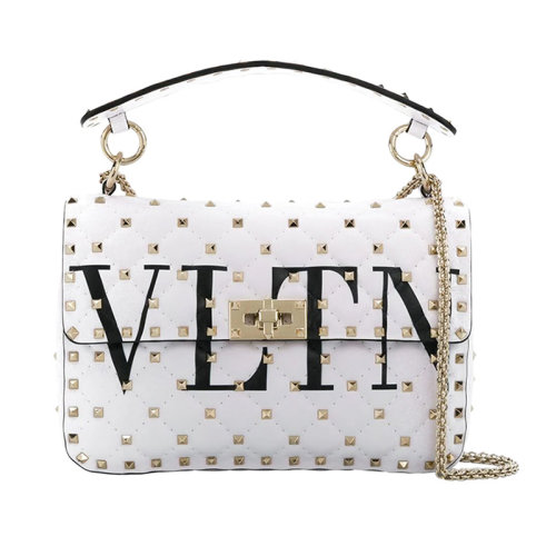 Valentino/华伦天奴  女包女士皮革时尚百搭铆钉装饰品牌LOGO手提斜挎单肩包  RW2B0122XQC 0VP