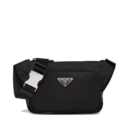 PRADA/普拉达  男士黑色再生尼龙Saffiano皮革单肩斜挎包2VH128_2DMG_F0002_V_OOO