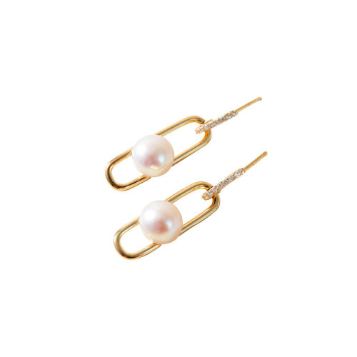 GeleiStory/GeleiStory 新款 高级定制款925银镀金镶锆石 淡水珍珠 首饰套装