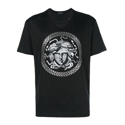 VERSACE/范思哲   男装 服饰 黑色棉质美杜莎图案 男士短袖T恤