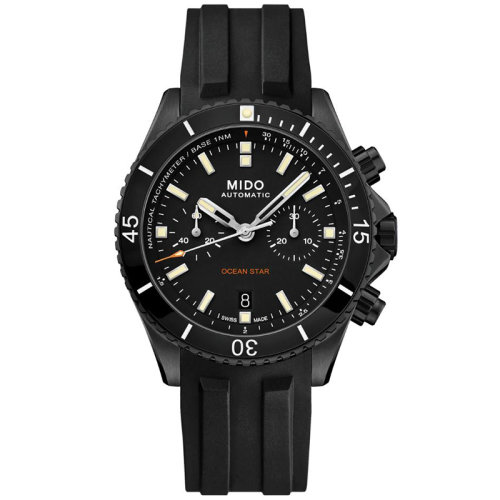 mido/美度 领航者系列新款多功能计时防水自动机械男士黑色腕表44.00毫米 M026.627.37.051.00