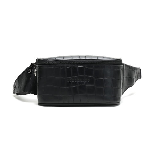 Longchamp/珑骧 男士CROCOBLOCK系列鳄鱼纹牛皮单肩斜挎包胸包腰包 8080 945