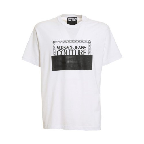  VERSACE JEANS COUTURE 男士印花棉质短袖T恤 72GAHP03 CJ00P 003 PLFSX