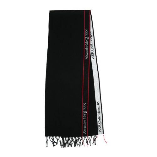 Alexander McQueen/亚历山大麦昆22春夏字母徽标羊毛羊绒女士长围巾6262363777Q