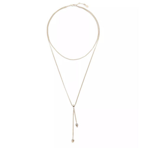 Alexander McQueen/亚历山大麦昆 女士 时尚 骷髅头金属双层项链 550502J160K7285