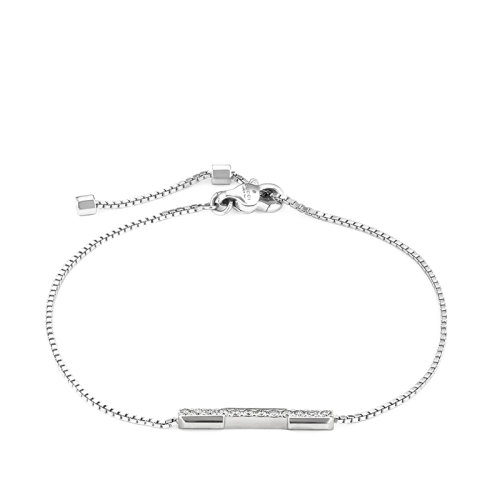 GUCCI/古驰 Link to Love系列 18k金白金条形吊坠11颗钻石手链662121J85689066