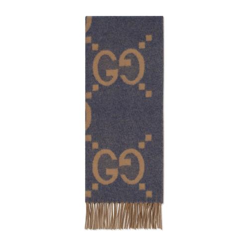  GUCCI古驰 22年秋冬 女士 GG山羊绒提花围巾 674275 4GABX 4279 预定商品2-6周发货