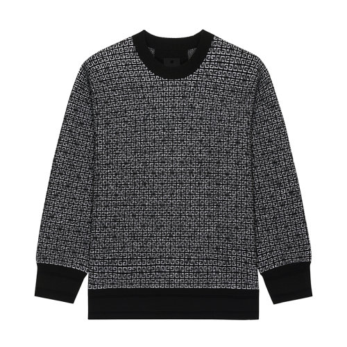 Givenchy/纪梵希      4G LOGO系列 男士黑白色纹理混纺针织粘胶纤维针织衫BM90H84Y9F-004