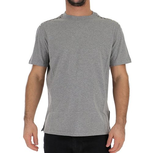 Valentino/华伦天奴 19年春夏 服装 圆领 男性 简约 宽松 海军蓝 男士短袖T恤 RV3MG08X 3LE 598