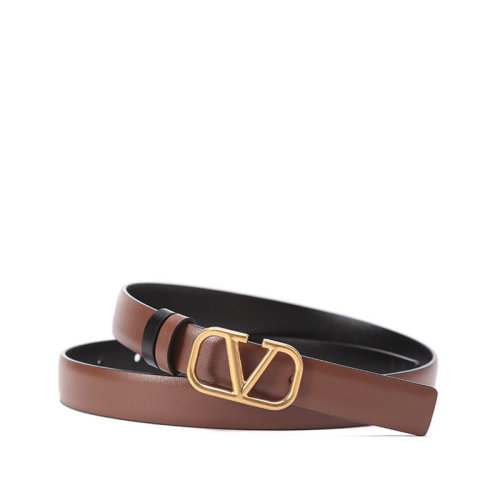 Valentino/华伦天奴 【22春夏新款】 女士皮革VLogo搭扣板扣式双面皮带腰带2cm XW2T0S12ZFR