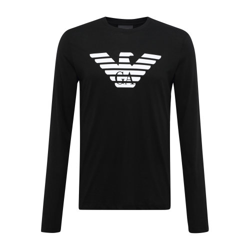 Emporio Armani/安普里奥阿玛尼 时尚休闲纯棉黑色男士长袖T恤8N1T641JNQZ999