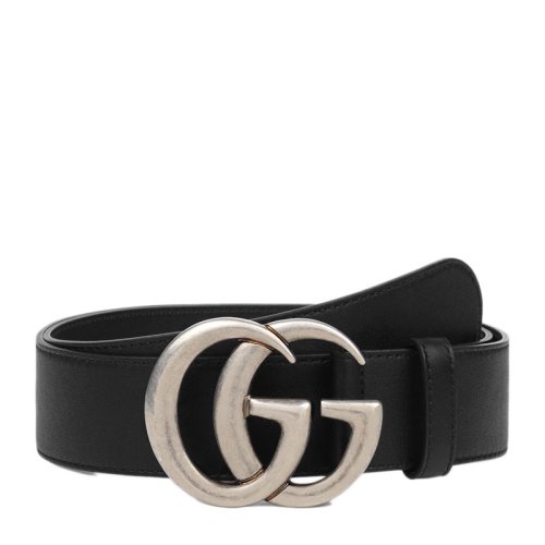 GUCCI/古驰 【易烊千玺同款】黑色牛皮男士腰带 双G古奇牛皮腰带皮带 397660-AP00N-1000