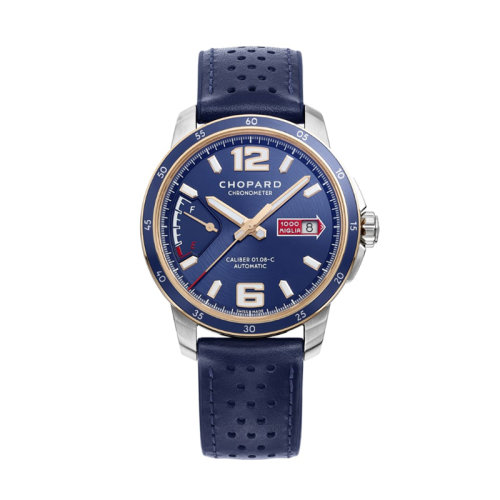  Chopard/萧邦  经典赛车系列蓝色小牛皮精钢自动机械男士腕表43毫米168566-6002