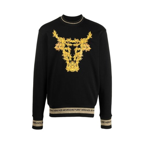  VERSACE JEANS/范思哲牛仔 男士黑色棉质卫衣 B7GWA7TV30318 K42 PLFSX