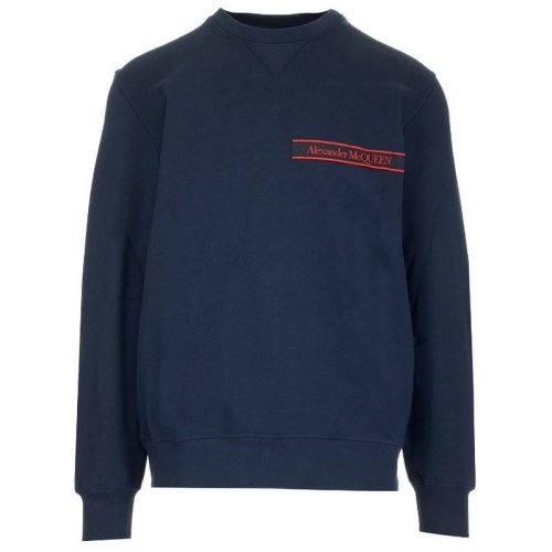  Alexander McQueen/亚历山大麦昆 男士蓝色棉质卫衣 642663 QTX75 0913 PLFSX