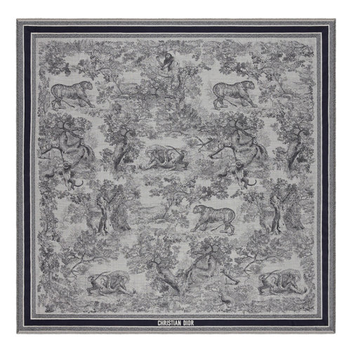 DIOR/迪奥 CHRISTIAN DIOR系列 女士蓝色羊毛真丝Toile de Jouy印花围巾14JOU140I142_C583