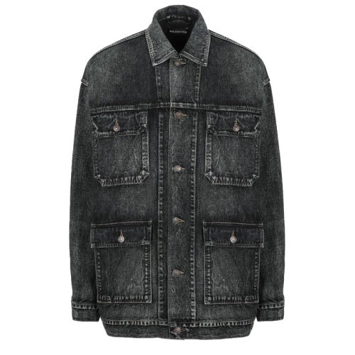 Balenciaga/巴黎世家  男装 时尚简约 男士黑色棉质牛仔外套夹克 626120TIW253964 HKY012467