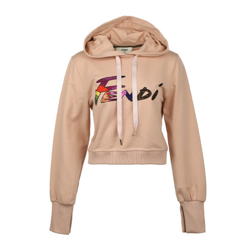 FENDI/芬迪22春夏字母刺绣女士连帽套头卫衣女卫衣FS7516AJXF