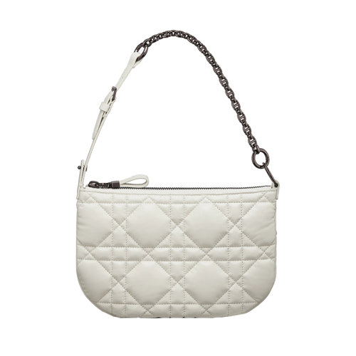 DIOR/迪奥 22新款 DIOR Caro系列 女士奶白色mini绗缝小牛皮钌饰面金属链肩背手拿包S5139BNGX_M030