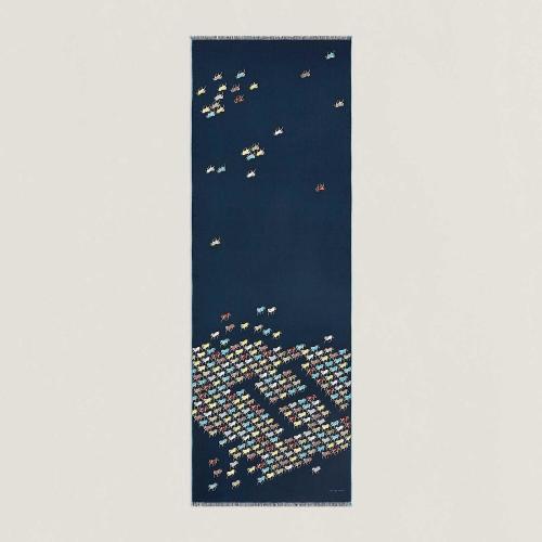  HERMES爱马仕 22年秋冬 男士 围巾 Rectangle The Parade H692512T 25