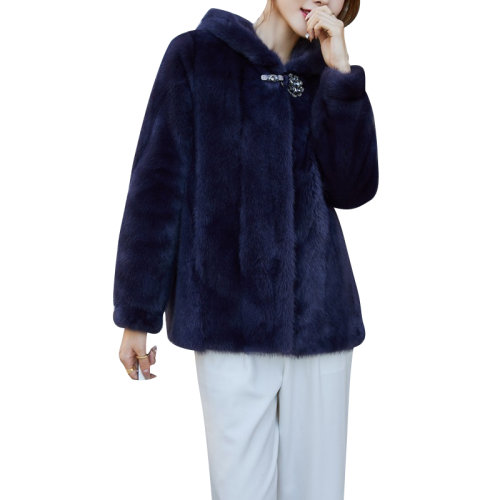 GeleiStory/GeleiStory    秋冬新款貂皮大衣女修身连帽短款整貂水貂皮草外套裘皮  女士皮草