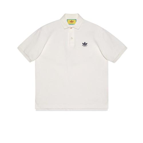  GUCCI古驰 22年秋冬 男士 adidas x Gucci联名系列珠地棉Polo衫 700497 XJEL0 9791