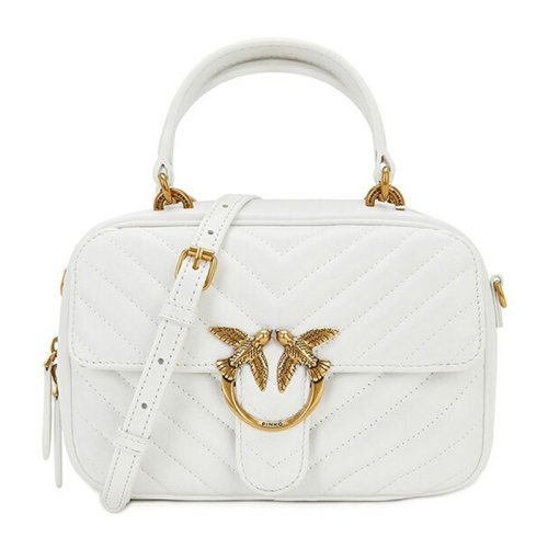 Pinko/品高女士纯色绗缝Saffiano皮革金色燕子徽标拉链开合mini方形单肩包斜挎包手提包女包 1P2222 多色可选