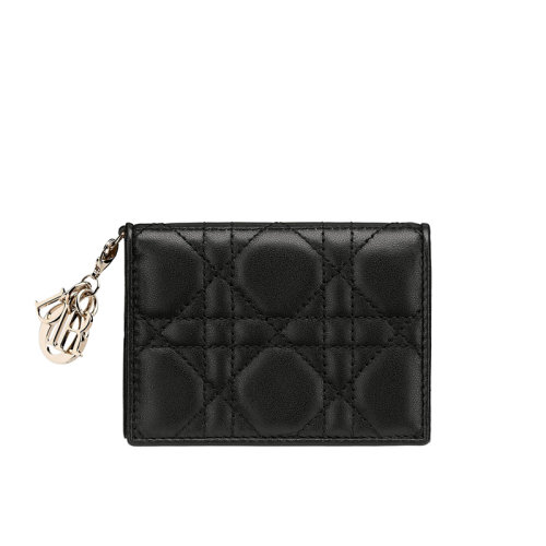 DIOR/迪奥 经典款LADY DIOR藤格纹小羊皮翻盖式卡包 S0011ONMJ_M900