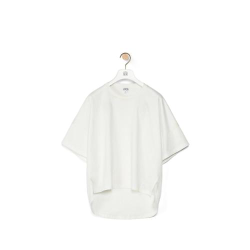  LOEWE罗意威 22年秋冬 女士 短袖t恤 Anagram embroidered cropped t-shirt in cotton S359341 预定商品1-3周发货