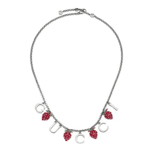  GUCCI古驰 22年秋冬 女士 Gucci和草莓坠饰项链 700871 J1630 9092