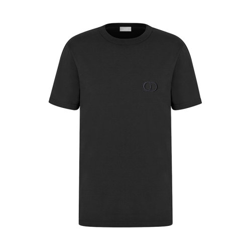 DIOR/迪奥 22年早春新款 男士黑色纯棉CD图标刺绣T恤013J600A0677_C989