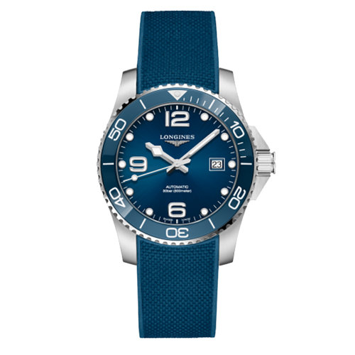 LONGINES/浪琴 康卡斯潜水系列 自动机械不锈钢陶瓷蓝盘休闲男表41毫米L3.781.4.96.9