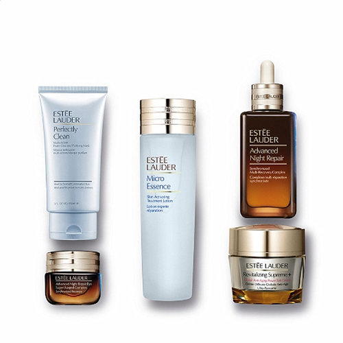 Estee Lauder/雅诗兰黛  面部护理五件套（小棕瓶精华100ml+原生液200ml+眼霜15ml+洗面奶150ml+多效智妍乳霜75ml）