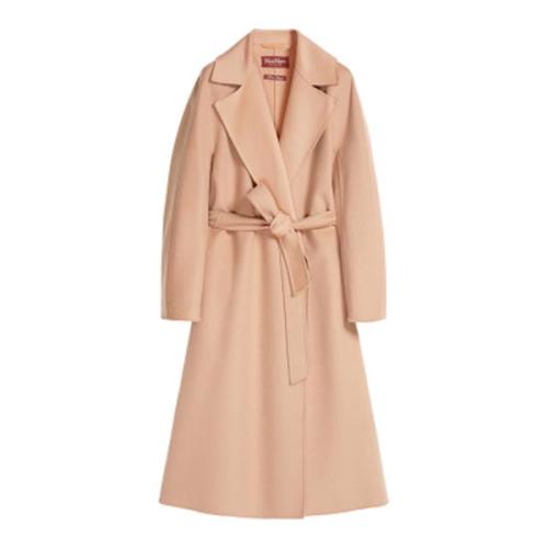 MaxMara/麦丝玛拉 22年早春新款 CLES系列 女士裸色羊毛羊绒真丝混纺大衣6011032706050