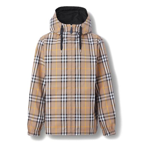 BURBERRY/博柏利 双面两穿格纹棉质混纺连帽夹克 80544811