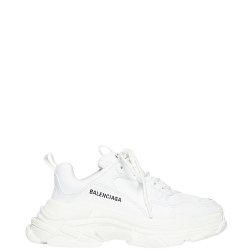 Balenciaga/巴黎世家 22年春夏新款 TRIPLE S系列 女士白色聚氨酯高性能面料运动鞋524039W2FA59000