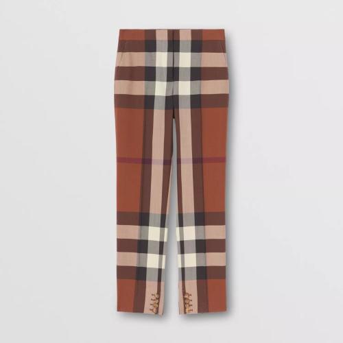  BURBERRY 22年秋冬 女士 大号格纹羊毛量裁长裤 80505561
