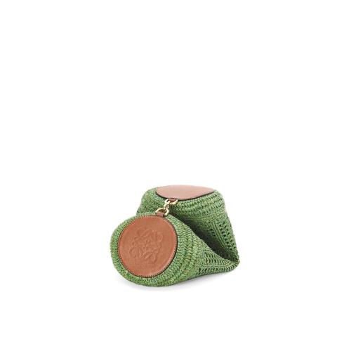  LOEWE罗意威 22年秋冬 女士 手拿包 Bracelet pouch in raffia and calfskin A912P84X09-4216