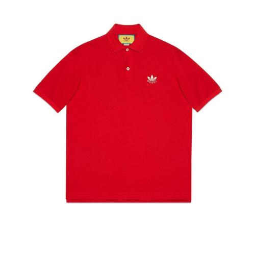  GUCCI古驰 22年秋冬 男士 adidas x Gucci联名系列珠地棉Polo衫 700497 XJEL0 6290