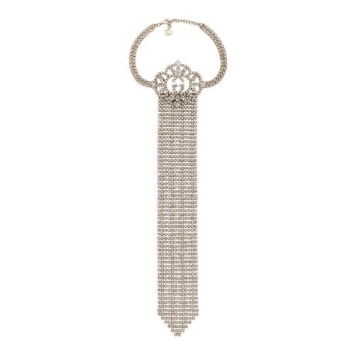 GUCCI古驰 22年秋冬 女士 领带状水晶项链 722147 J1D50 8031