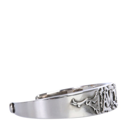 Alexander McQueen/亚历山大麦昆  潮流 经典时尚LOGO 男士银色合金手链手镯 607134J160Y