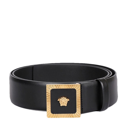 VERSACE 范思哲 男士 黑色美杜莎头像牛皮金色扳扣时尚腰带 男士腰带 DCU7325-DBTV3-D41OT