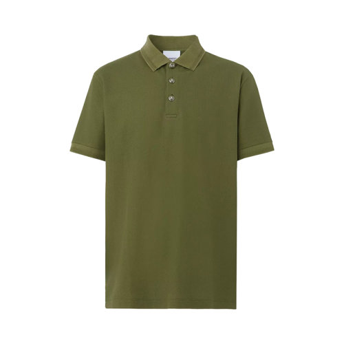 BURBERRY/博柏利 22年秋冬新款 男士橄榄色棉质珐琅纽扣短袖polo衫80552391