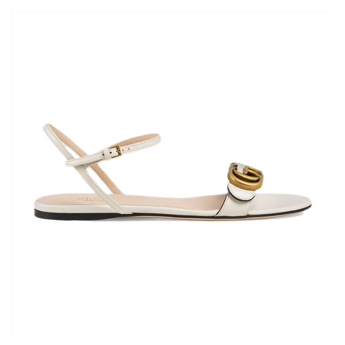 GUCCI/古驰 女士纯色牛皮双G徽标装饰平底鞋凉鞋 524631-A3N00 多色可选