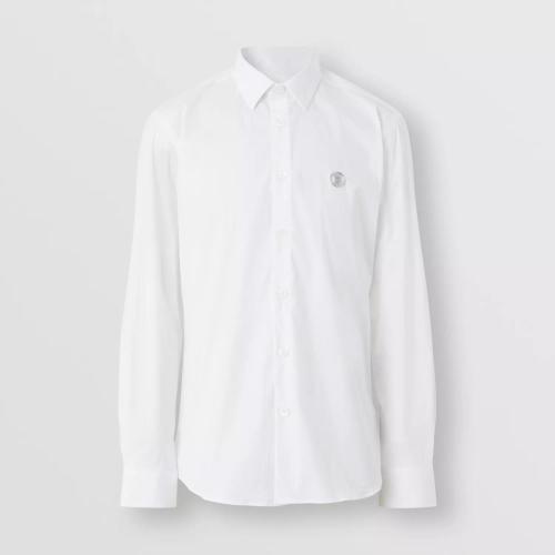  BURBERRY 22年秋冬 男士 专属标识图案弹力棉质混纺衬衫 80427711 预定商品1-3周发货