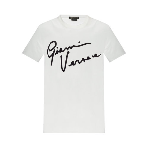 VERSACE/范思哲 男士白色棉质字母徽标印花短袖T恤 A85162-A228806-A2048